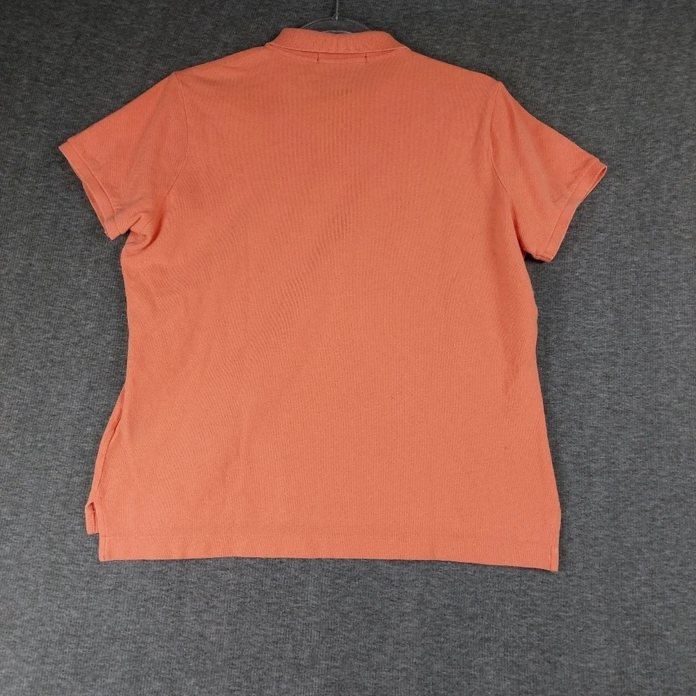 RALPH LAUREN THE SKINNY POLO BOYS PEACH PINK ORANGE CORAL SHORT SLEEVE SHIRT L